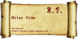 Miler Vida névjegykártya